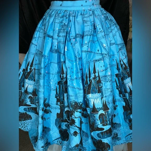 New PUG Pinup Girl Clothing Castles Skirt Cinderella Aurora Pinup Couture Disney - Picture 2 of 3